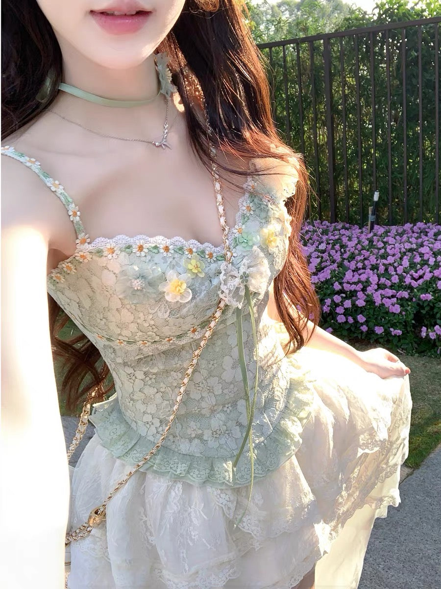 Flower Fairy Lace Buster Top fairycore aesthetic