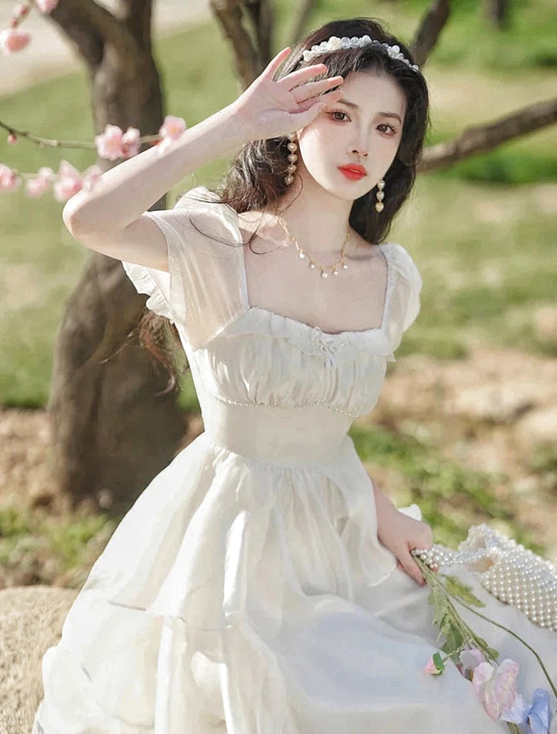 Princesscore Pearl Decorated Spring Fairy Dress