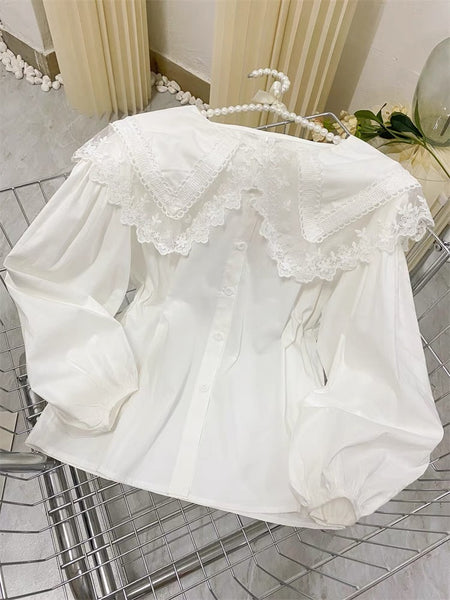 Helena Cotton Lace Long Sleeve Shirt
