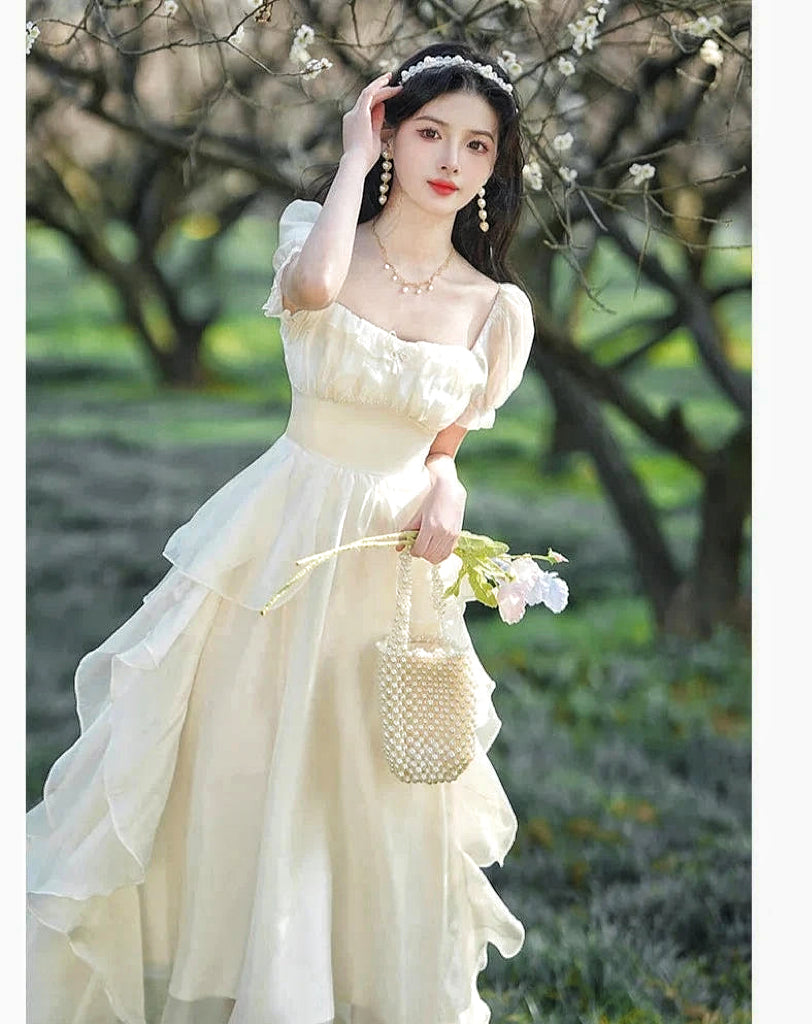 Princesscore Pearl Decorated Spring Fairy Dress