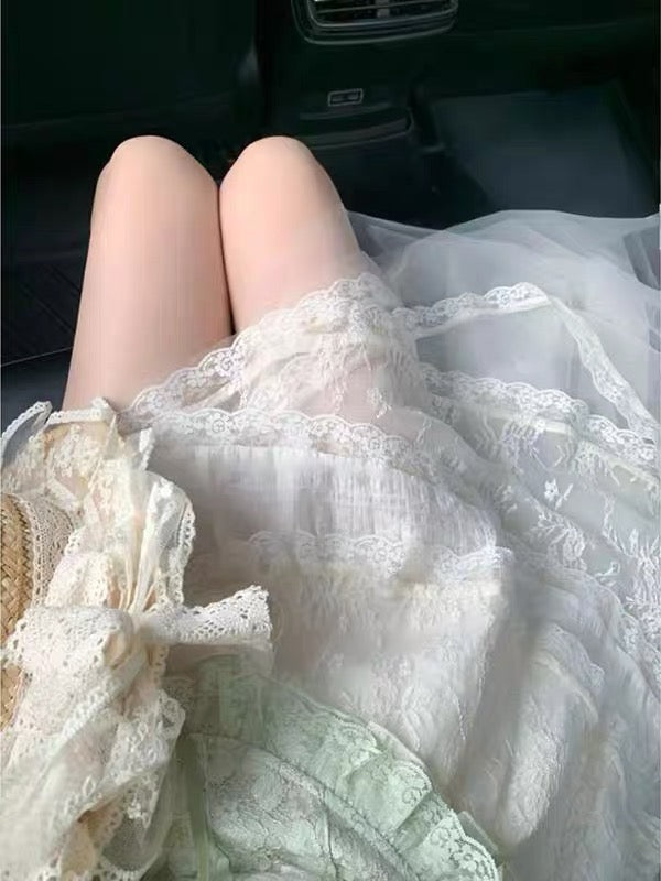 Alexi Lace High Low Coquette Skirt