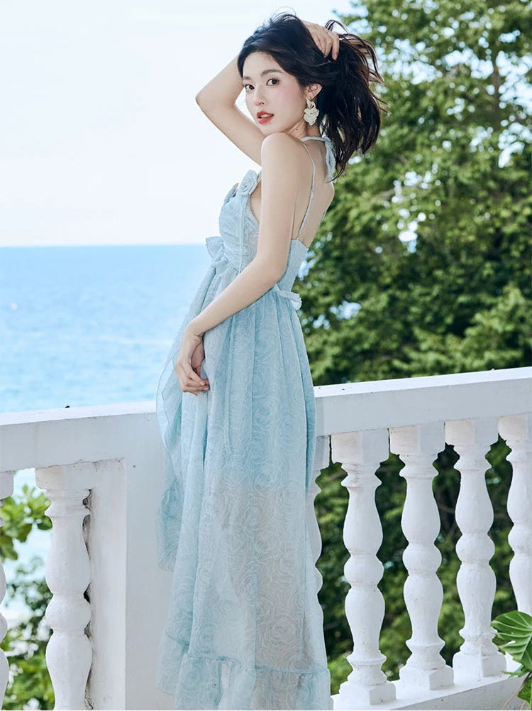 Aurora Mirage Blue Ethereal Essence Fairycore Dress