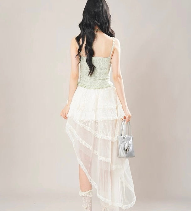 Alexi Lace High Low Coquette Skirt