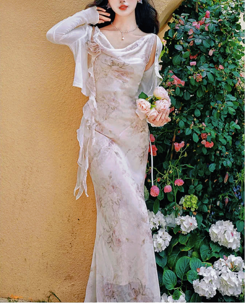 Petal Wishes Ethereal Essence Feminine Royalcore Aesthetic Dress