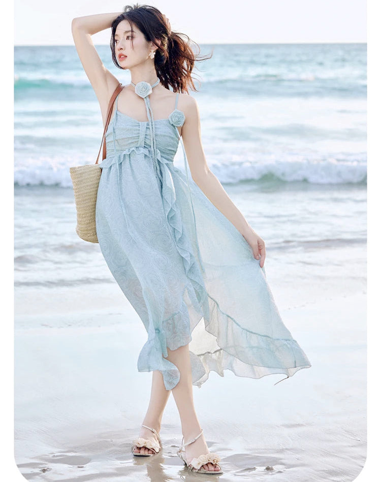 Aurora Mirage Blue Ethereal Essence Fairycore Dress