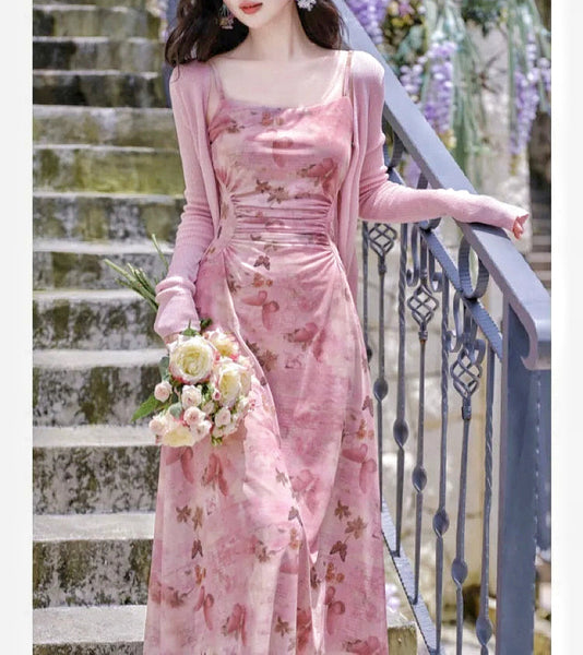 Rosy Butterfly Fairycore Dress