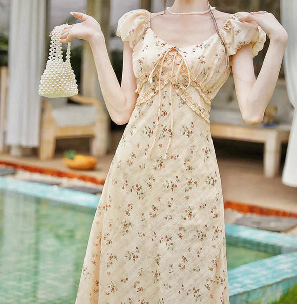 Celeste Floral Vintage-style Cottagecore Dress
