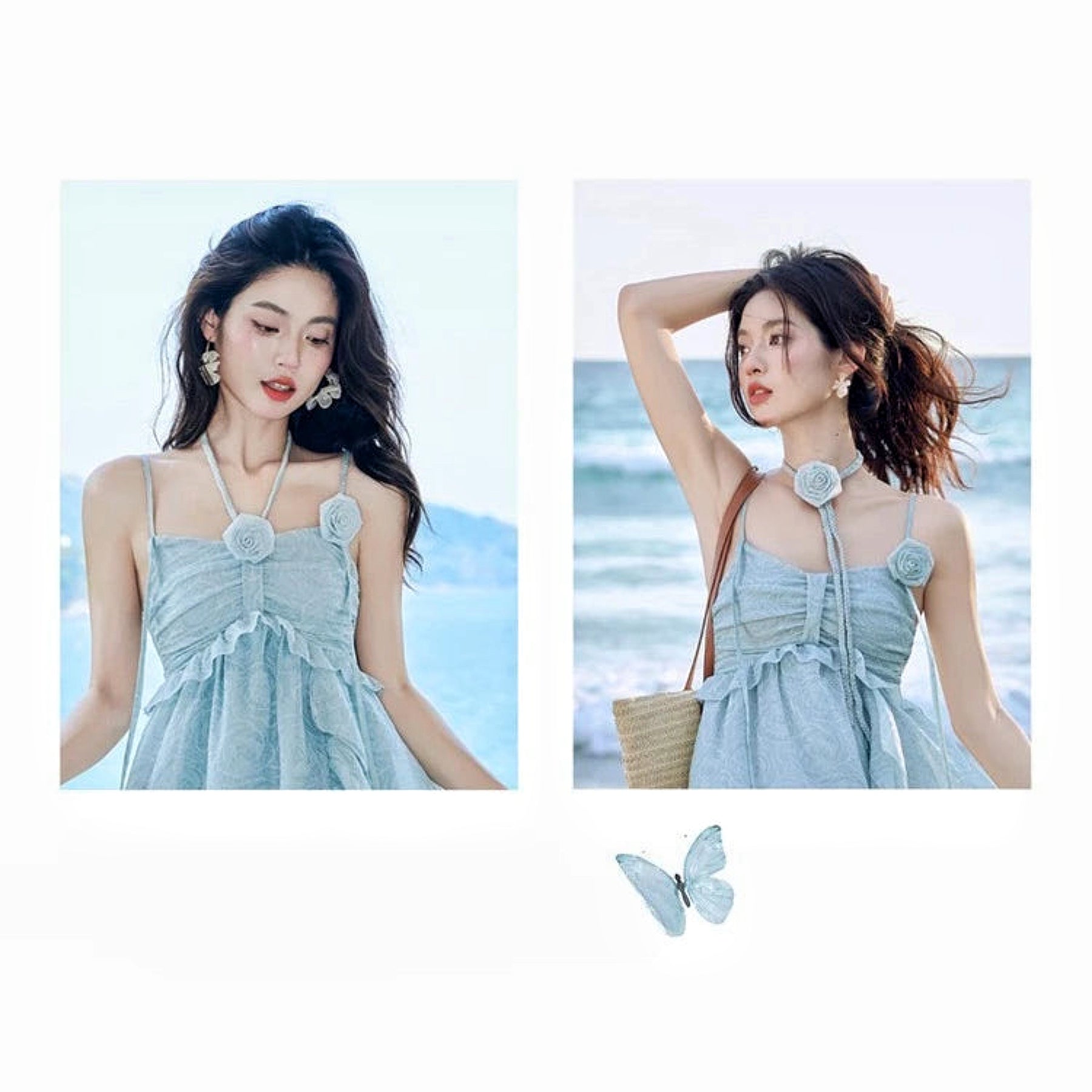 Aurora Mirage Blue Ethereal Essence Fairycore Dress