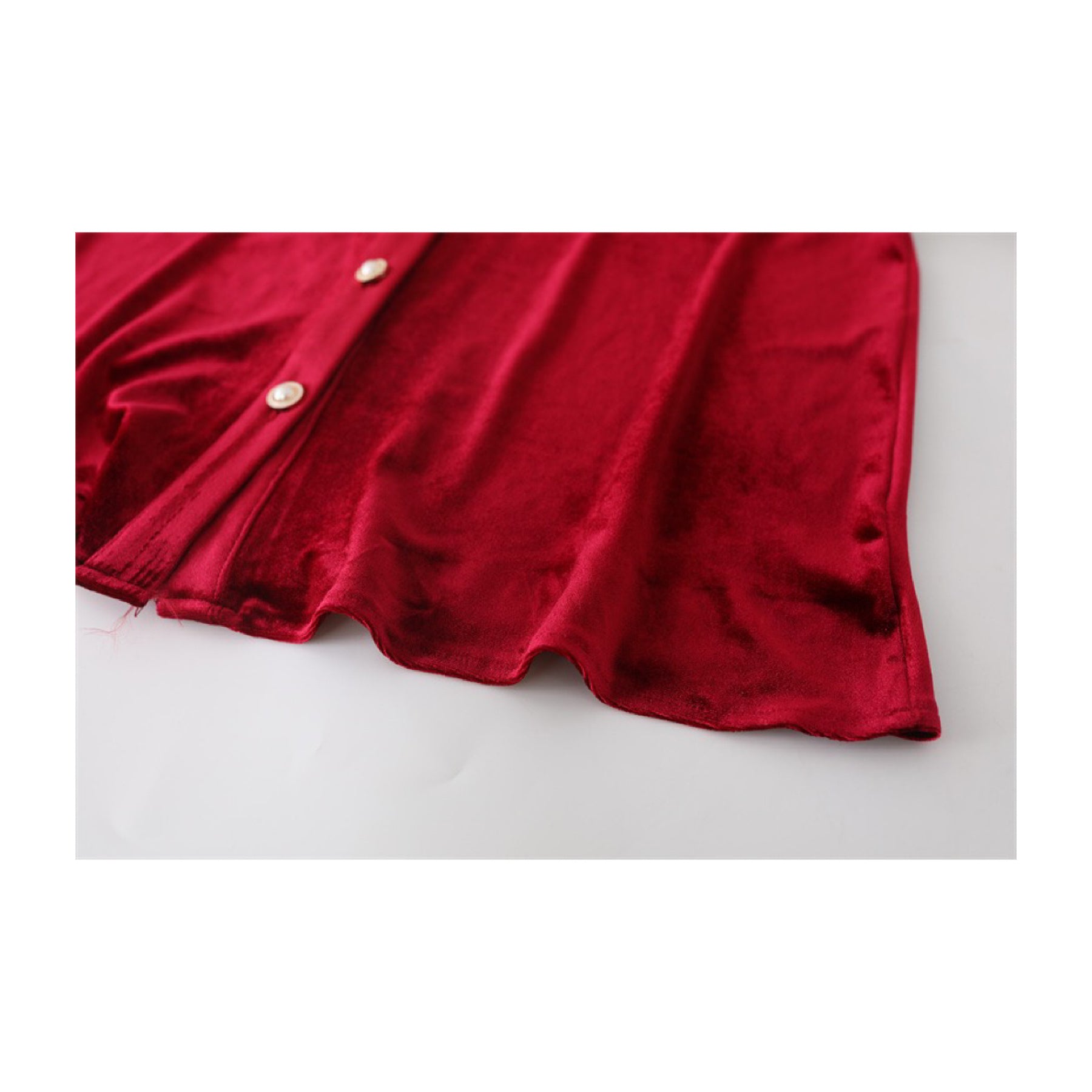 Ruby Victorian Burgundy-Red Velvet Shirt