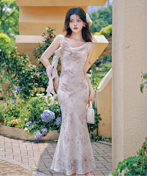 Petal Wishes Ethereal Essence Feminine Royalcore Aesthetic Dress