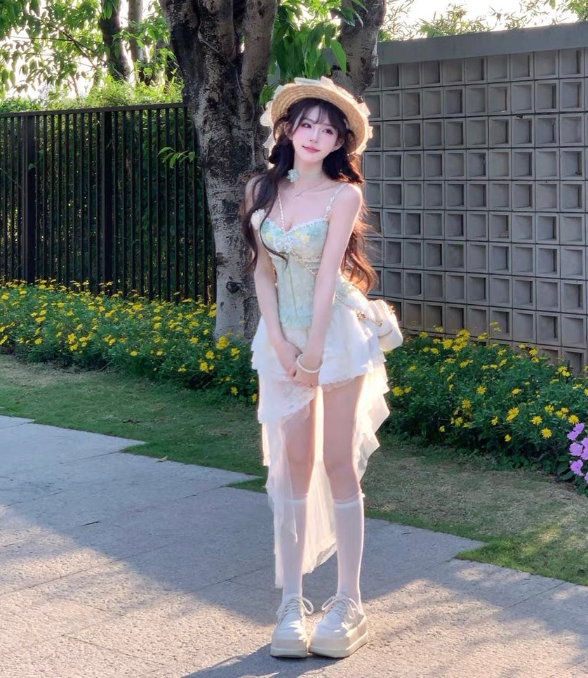 Alexi Lace High Low Coquette Skirt