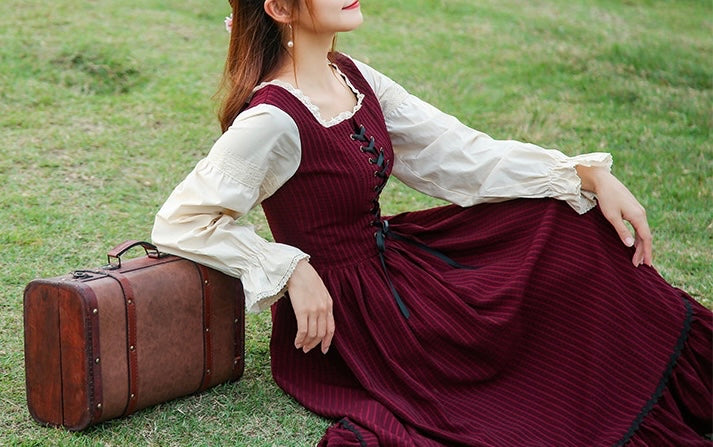 Rainstorm Roads Plaid Vintage-style Cotton Dress