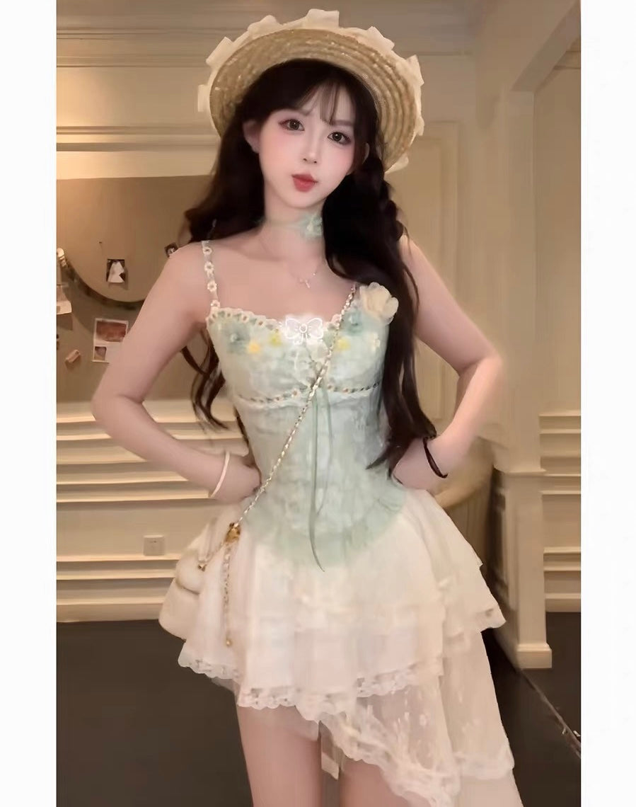 Alexi Lace High Low Coquette Skirt