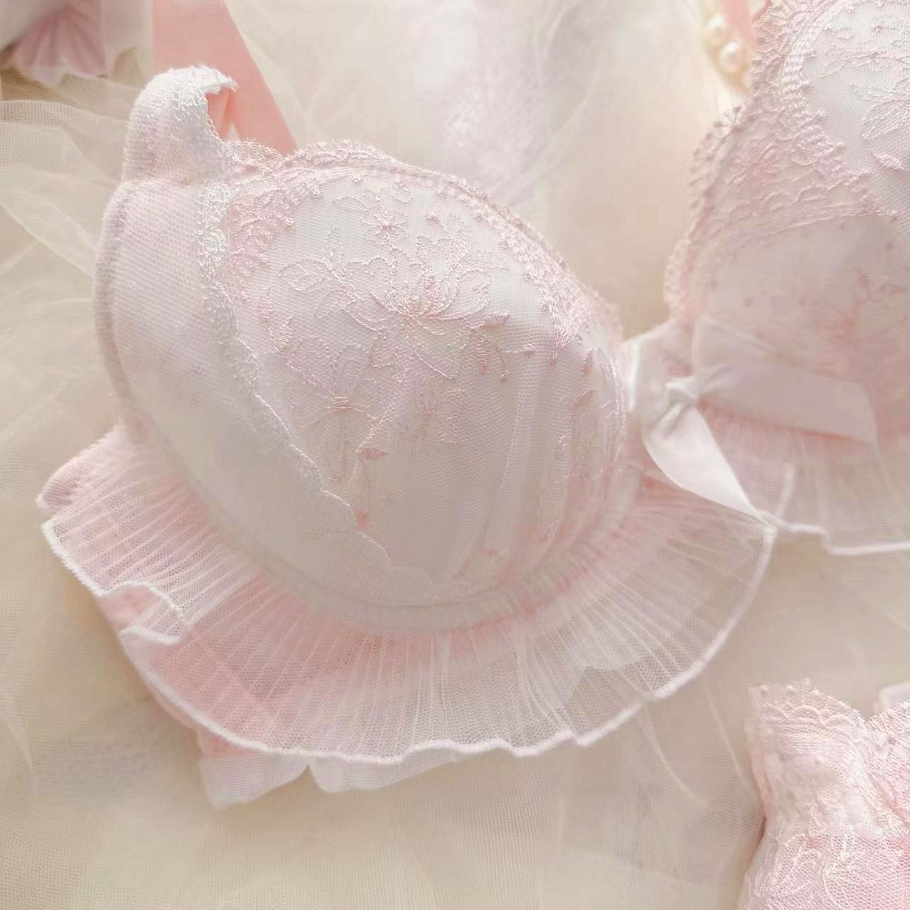 Lace Ruffle Kawaii Doll Romantic Royalcore Princess Lingerie Set