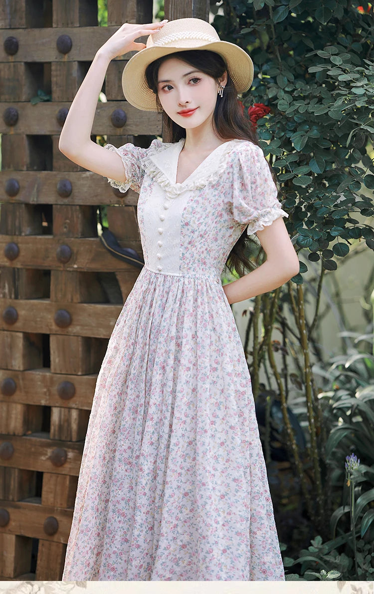 Vintage Cottage Fairy Dress Cottagecore Aesthetic