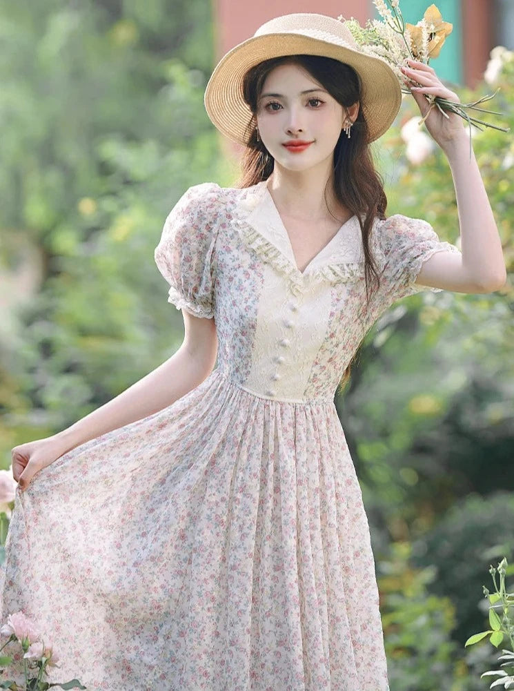 Vintage Cottage Fairy Dress Cottagecore Aesthetic