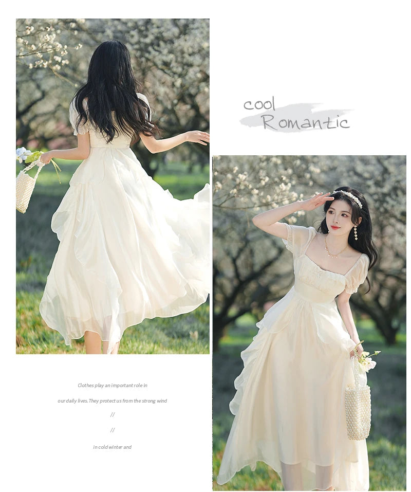 Sundew Romantic Princesscore Pearl Decorated Spring Fairy Dress