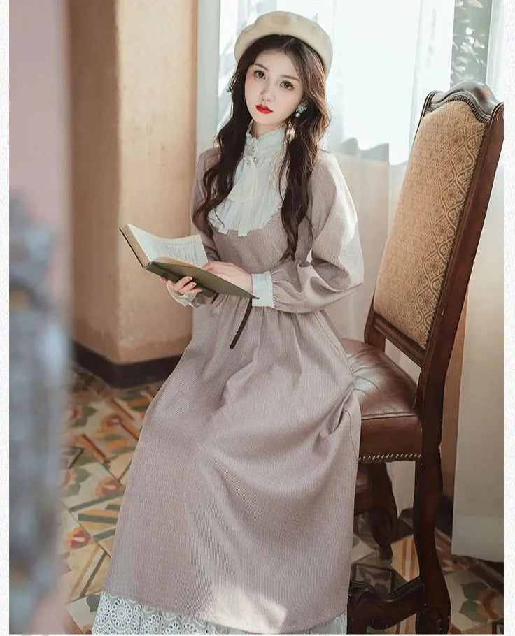 Coronata Light Academia Vintage Dress