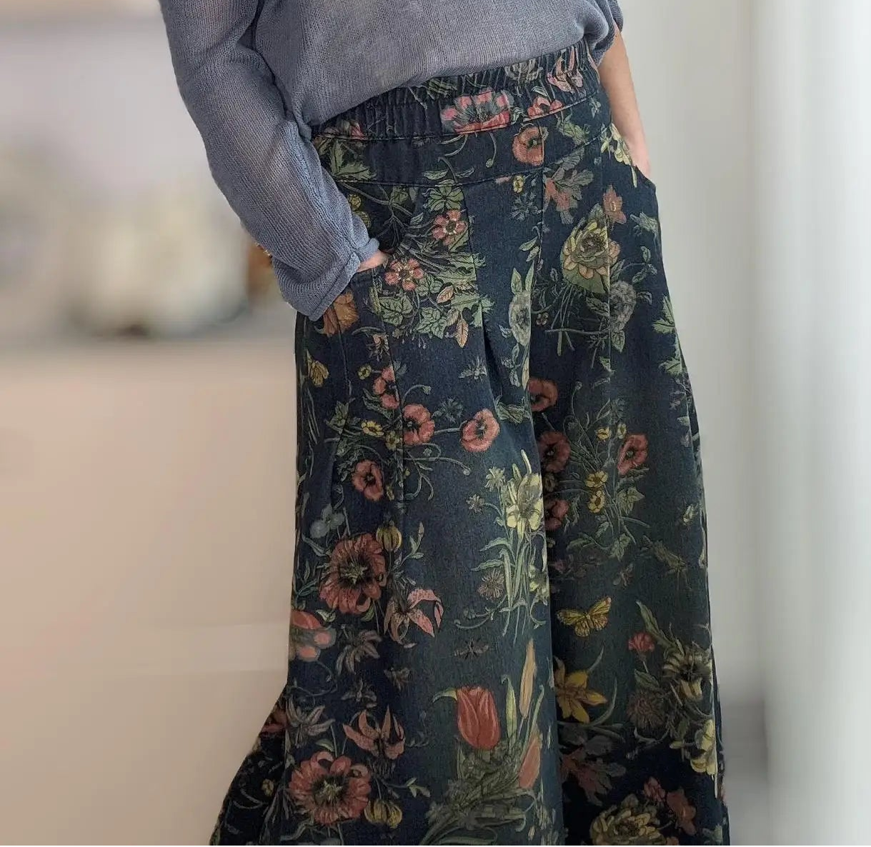 Dark Cottagecore Culottes Pants