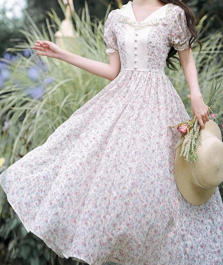 Vintage Cottage Fairy Dress Cottagecore Aesthetic