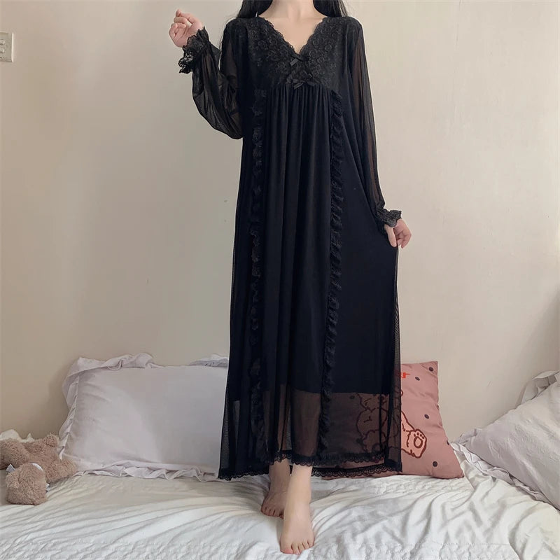 Night Blossom Dark Coquette Gothic Nightgown