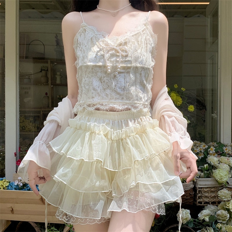 Fairycore Ruffled Bloomer Shorts