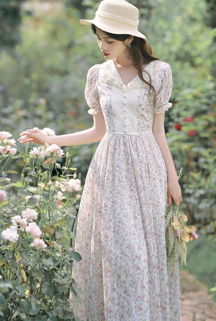 Vintage Cottage Fairy Dress Cottagecore Aesthetic
