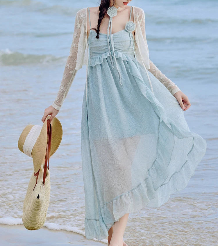 Aurora Mirage Blue Ethereal Essence Fairycore Dress