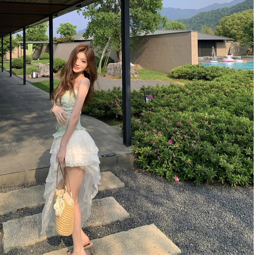 Alexi Lace High Low Coquette Skirt