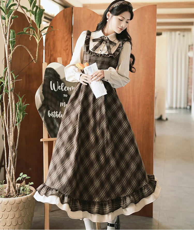 Pervinca Dark Academia Plaid Dress
