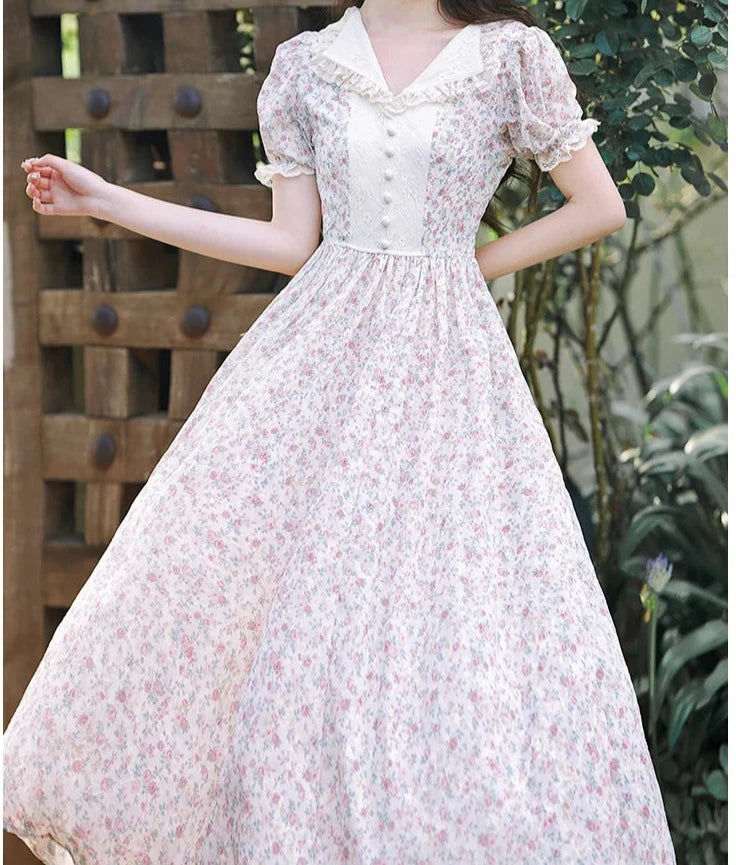 Vintage Cottage Fairy Dress Cottagecore Aesthetic