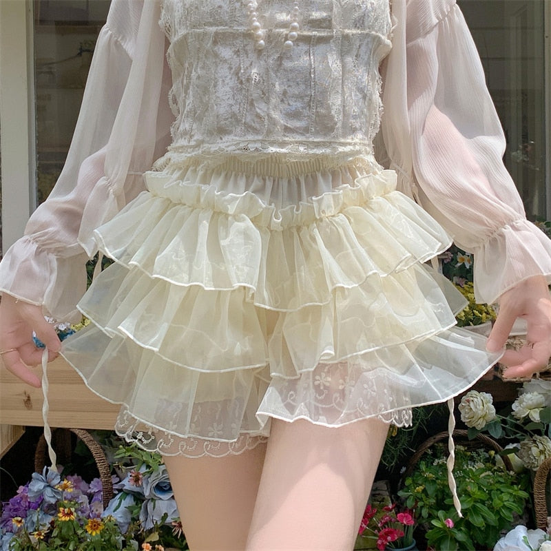Fairycore Ruffled Bloomer Shorts