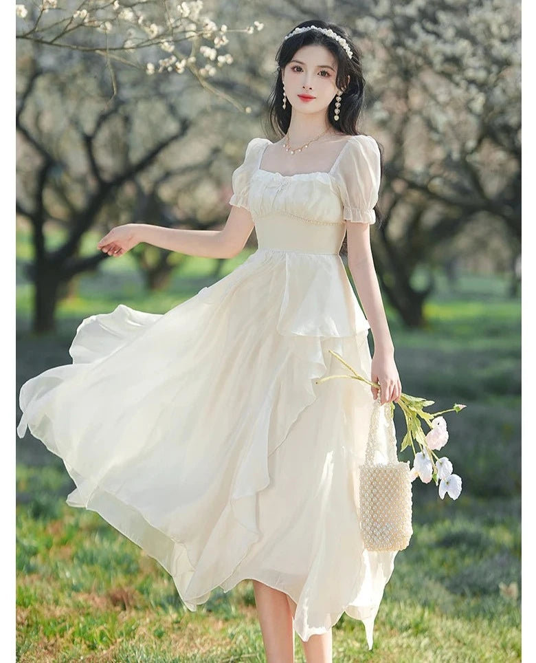 Sundew Romantic Princesscore Pearl Decorated Spring Fairy Dress
