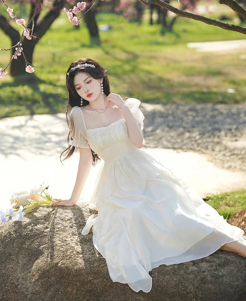 Sundew Romantic Princesscore Pearl Decorated Spring Fairy Dress