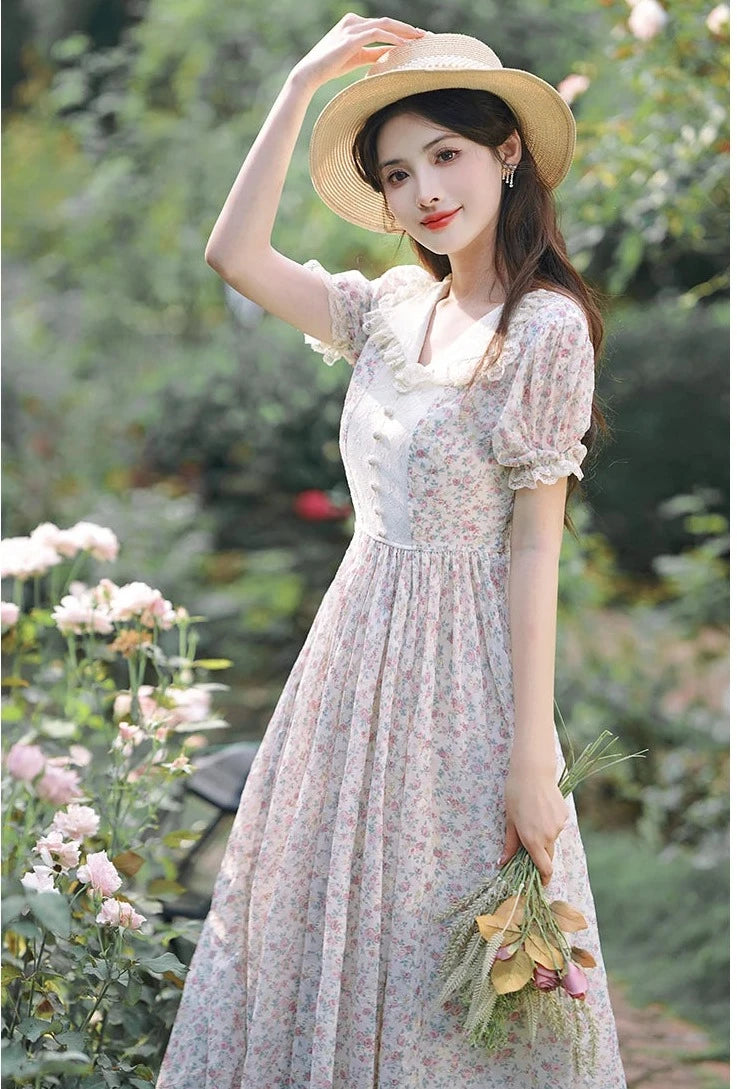 Vintage Cottage Fairy Dress Cottagecore Aesthetic
