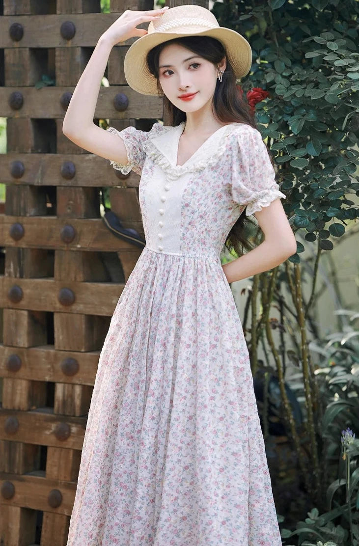 Vintage Cottage Fairy Dress Cottagecore Aesthetic