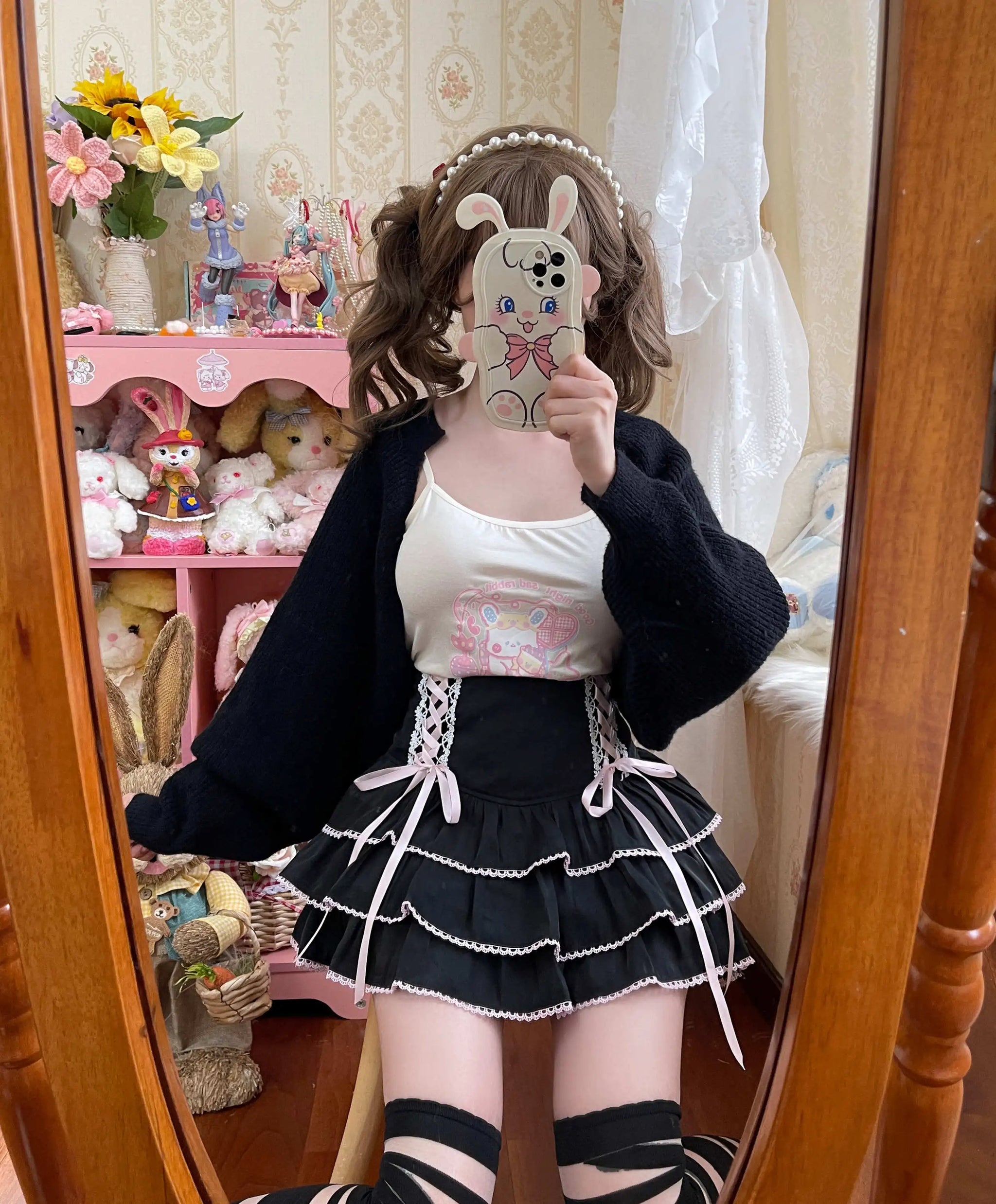Cookie Bite Kawaii Princess Ruffled Mini Skirt