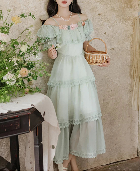 Flower Fairy Garden Green Fairy Dress
