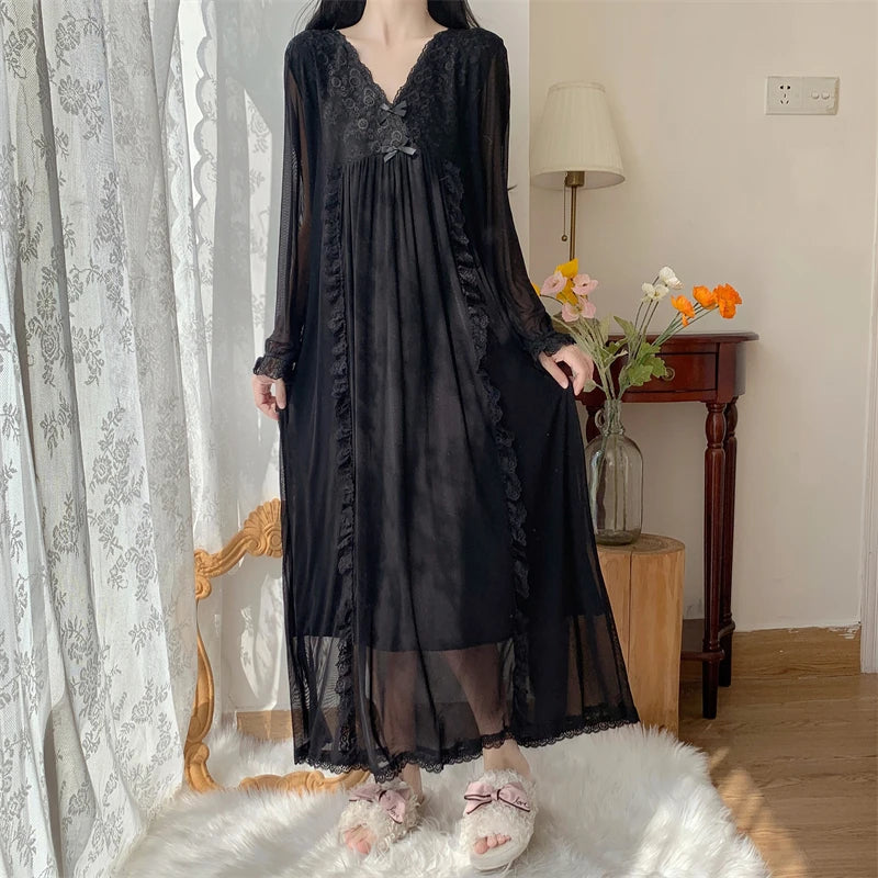 Night Blossom Dark Coquette Gothic Nightgown