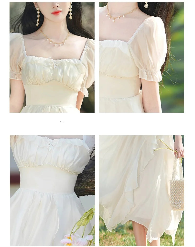 Sundew Romantic Princesscore Pearl Decorated Spring Fairy Dress