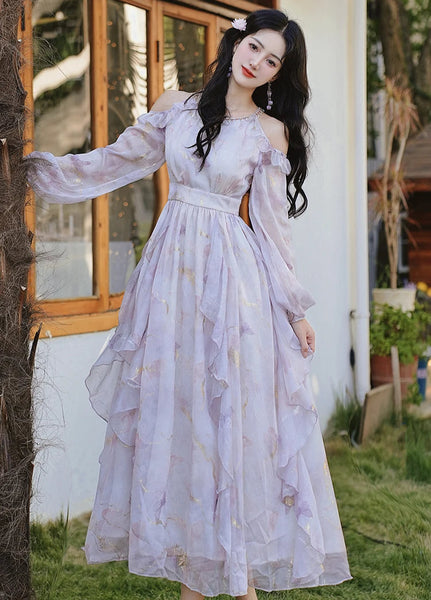 Dreamy Violet Butterfly Princess Fairy Dress