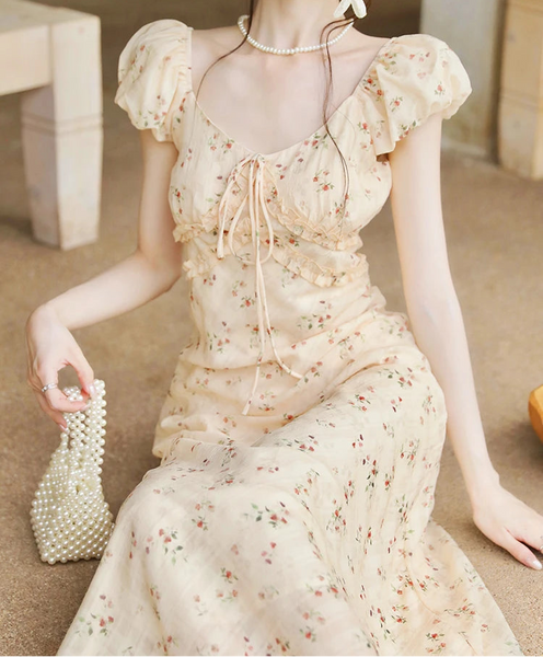 Celeste Floral Vintage-style Cottagecore Dress