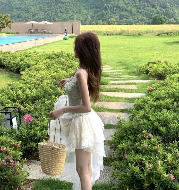 Alexi Lace High Low Coquette Skirt