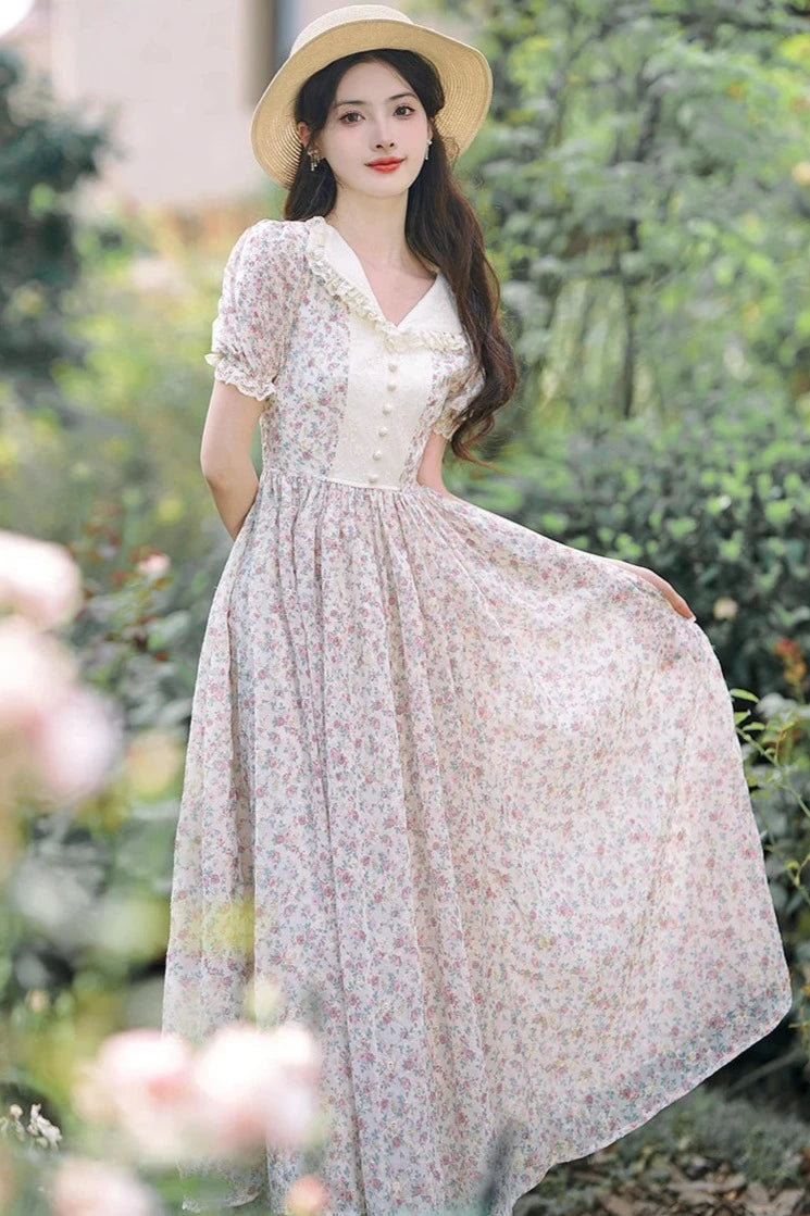 Vintage Cottage Fairy Dress Cottagecore Aesthetic