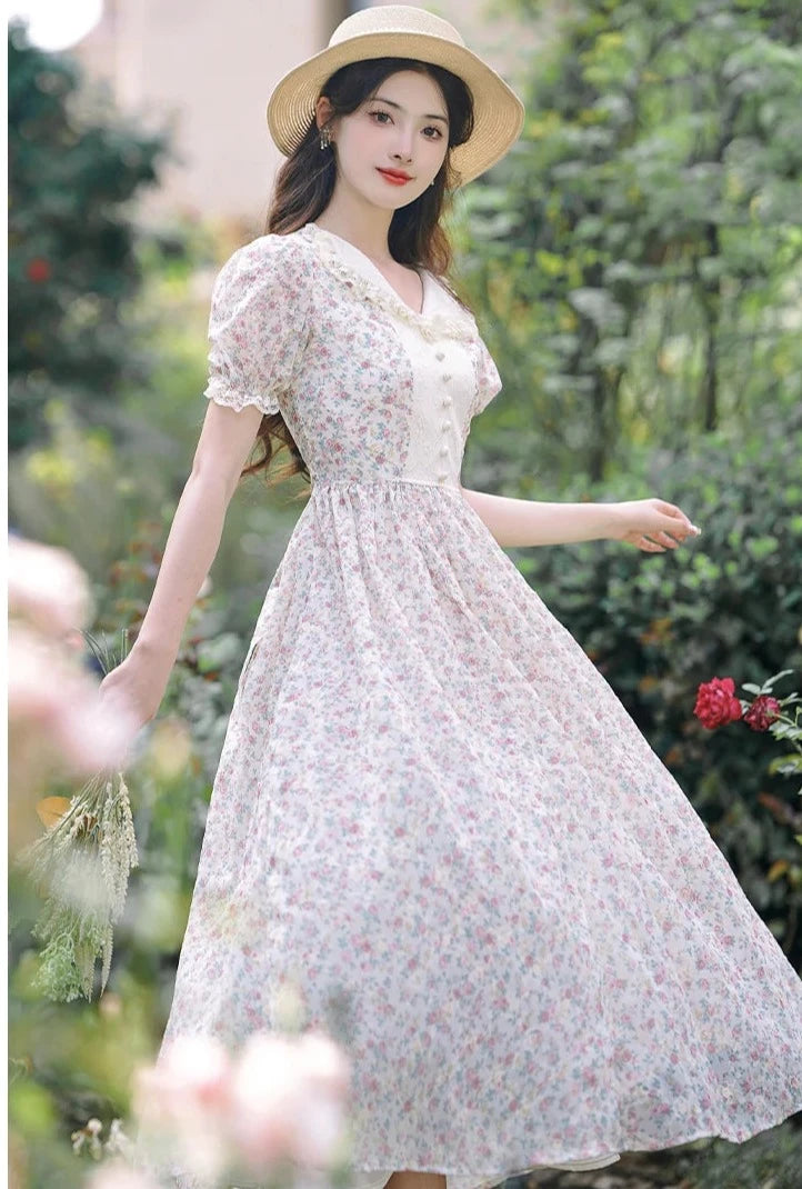 Vintage Cottage Fairy Dress Cottagecore Aesthetic