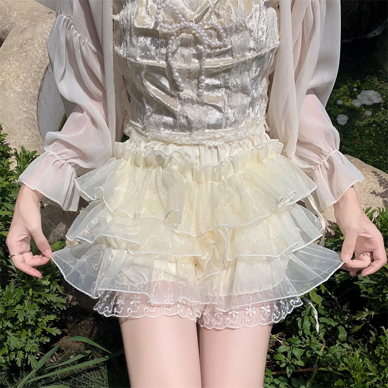 Fairycore Ruffled Bloomer Shorts