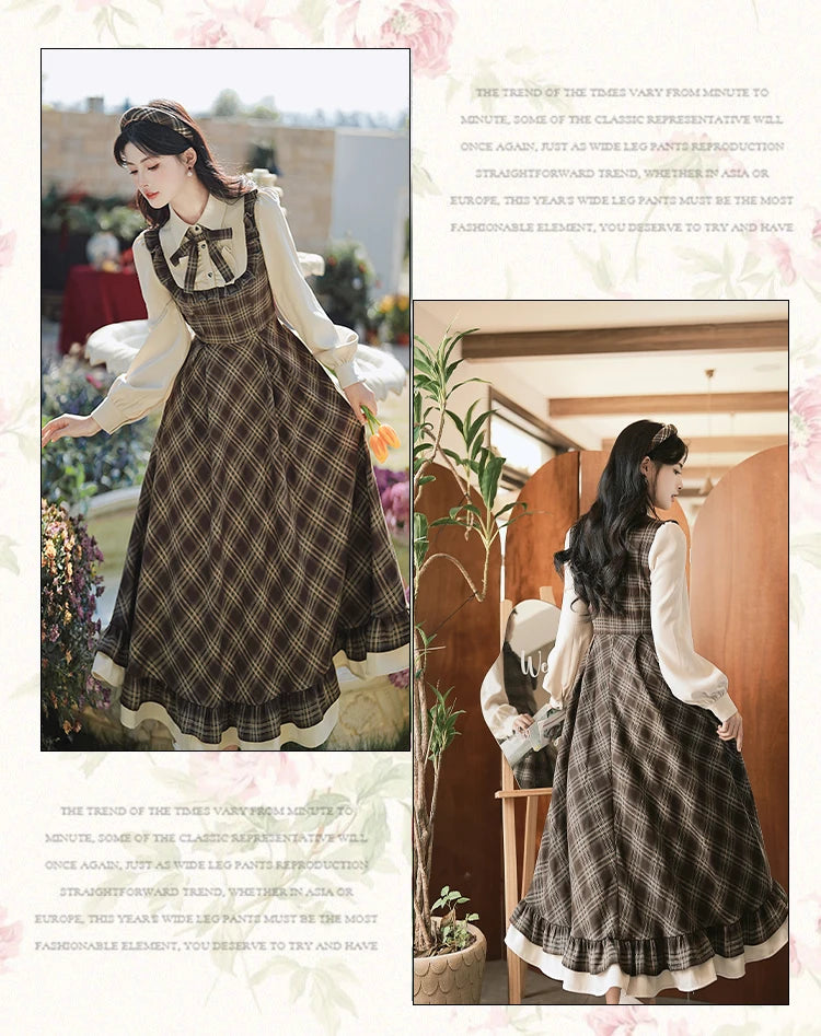 Pervinca Dark Academia Plaid Dress