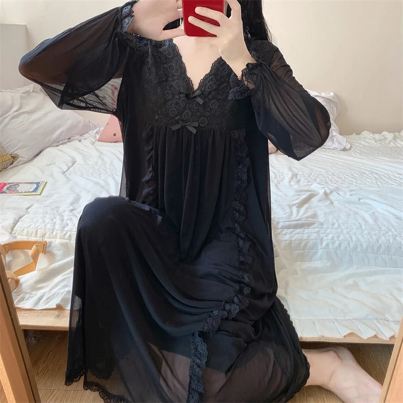 Night Blossom Dark Coquette Gothic Nightgown