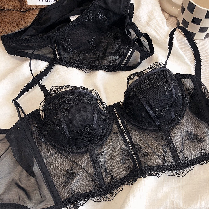 Lace Bustier 2-Piece Lingerie Set