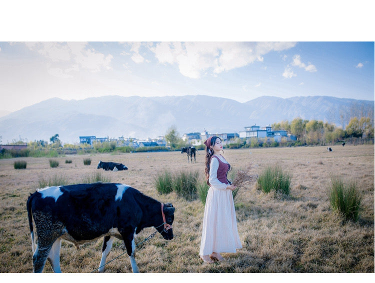 Anelia Linen Village Witch Cottagecore Dress Set